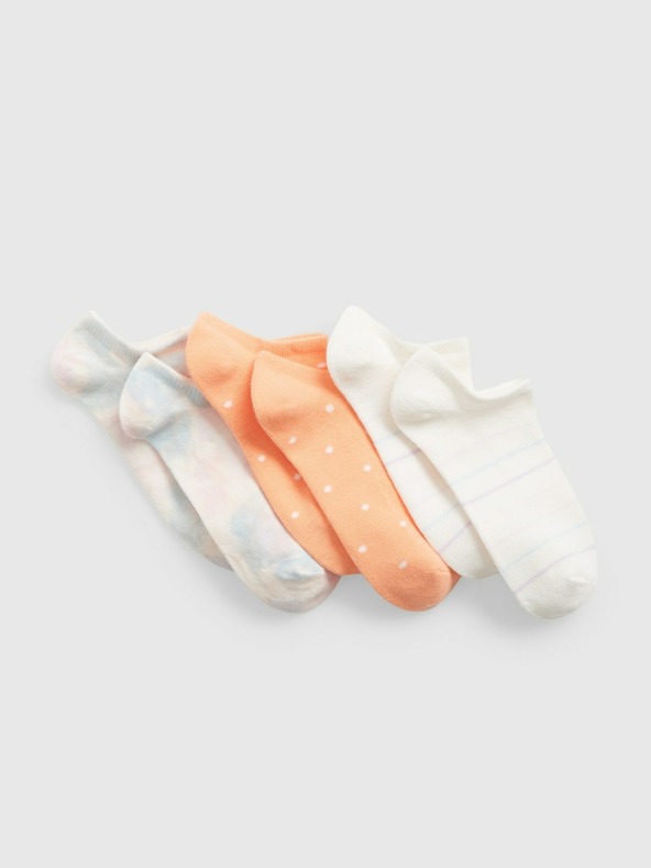 GAP 3 para dječjih čarapa bijela narančasta
