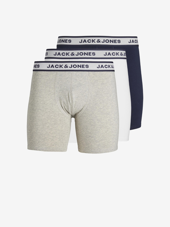 Jack & Jones Solid 3-pack Bokserice siva