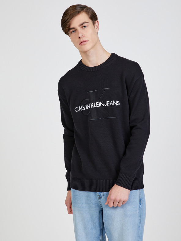 Calvin Klein Jeans Embroidery Džemper crna