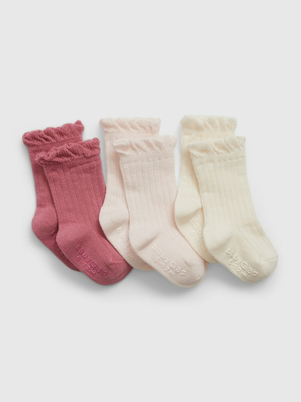 GAP 3 para dječjih čarapa ružičasta
