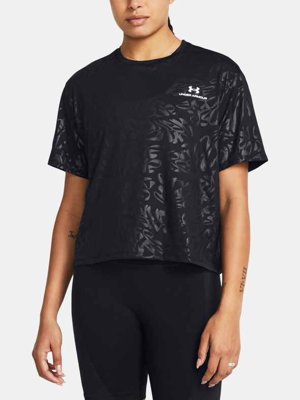 Under Armour Vanish Energy Emboss Crop SS Majica crna