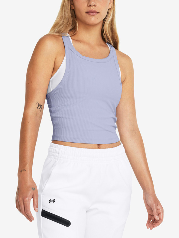 Under Armour Meridian Rib Crop Majica bez rukava ljubičasta