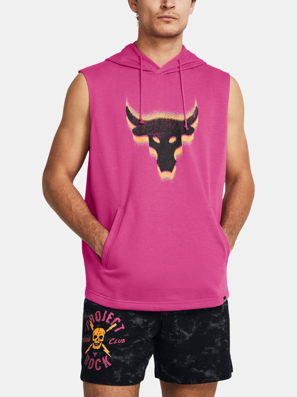 Under Armour Project Rock Fleece Payoff Sleeveless Majica dugih rukava ružičasta