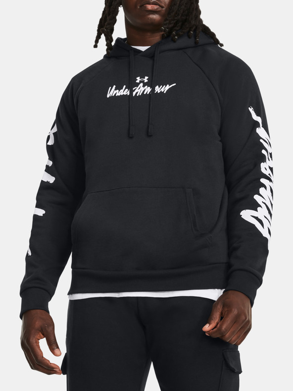 Under Armour UA Rival Fleece Graphic HD Majica dugih rukava crna