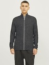 Jack & Jones Sivi muški džemper s patentnim zatvaračem Jack & Jones Lewis