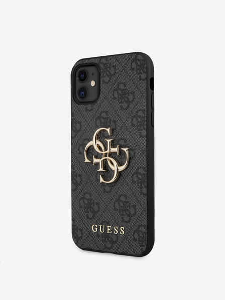 Guess PU 4G Metal Logo Zadní Kryt pro iPhone 11 Grey Etui za telefon