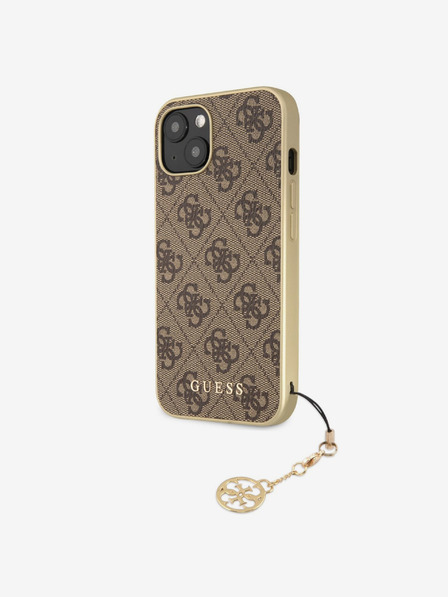 Guess 4G Charm Zadní Kryt pro iPhone 13 Brown Etui za telefon