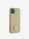 Guess Rhinestones Triangle Metal Logo Kryt pro iPhone 11 Pro Gold Etui za telefon