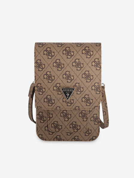 Guess PU 4G Triangle Logo Taška na Telefon Brown Etui za telefon