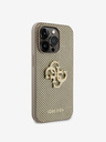 Guess PU Perforated 4G Glitter Metal Logo Zadní Kryt pro iPhone 14 Pro Max Gold Etui za telefon