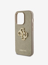 Guess PU Perforated 4G Glitter Metal Logo Zadní Kryt pro iPhone 14 Pro Max Gold Etui za telefon