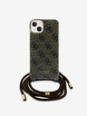 Guess IML 4G Printed Crossbody Popruh Zadní Kryt pro iPhone 15 Brown Etui za telefon