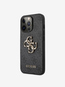 Guess PU 4G Metal Logo Zadní Kryt pro iPhone 13 Pro Max Grey Etui za telefon