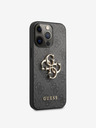 Guess PU 4G Metal Logo Zadní Kryt pro iPhone 13 Pro Max Grey Etui za telefon