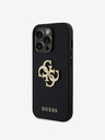 Guess PU Perforated 4G Glitter Metal Logo Zadní Kryt pro iPhone 15 Pro Black Etui za telefon