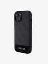 Guess PU 4G Stripe MagSafe Zadní Kryt pro iPhone 15 Black Etui za telefon