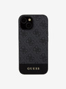 Guess PU 4G Stripe MagSafe Zadní Kryt pro iPhone 15 Black Etui za telefon