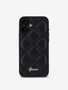 Guess PU Leather Quilted Zadní Kryt pro iPhone 16 Black Etui za telefon