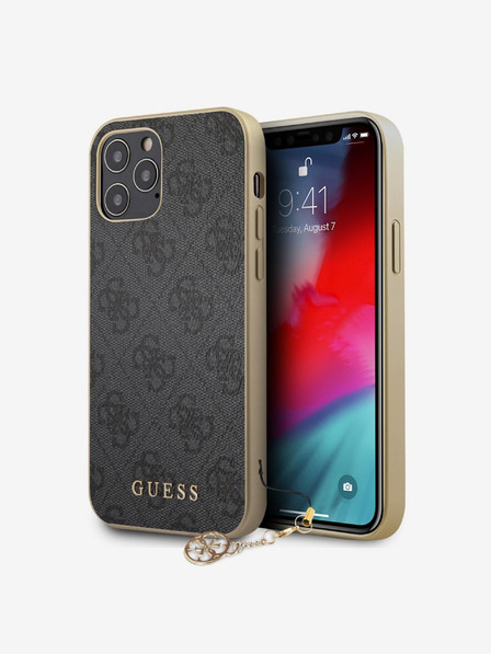 Guess 4G Charm Zadní Kryt pro iPhone 12/12 Pro 6.1 Grey Etui za telefon