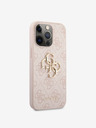 Guess PU 4G Metal Logo Zadní Kryt pro iPhone 13 Pro Max Pink Etui za telefon