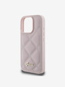 Guess PU Leather Quilted Zadní Kryt pro iPhone 16 Pro Pink Etui za telefon