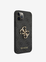 Guess PU 4G Metal Logo Zadní Kryt pro iPhone 12 Pro Max Grey Etui za telefon