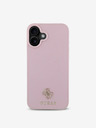 Guess PU Grained 4G Small Metal Logo MagSafe Zadní Kryt pro iPhone 16 Pink Etui za telefon