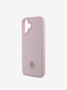 Guess PU Grained 4G Small Metal Logo MagSafe Zadní Kryt pro iPhone 16 Pink Etui za telefon