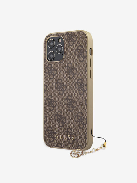 Guess 4G Charm Zadní Kryt pro iPhone 12 Pro Max 6.7 Brown Etui za telefon