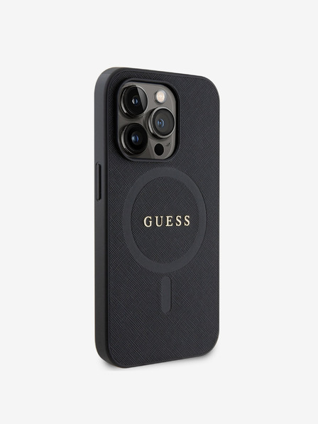 Guess PU Saffiano MagSafe Zadní Kryt pro iPhone 15 Pro Max Black Etui za telefon