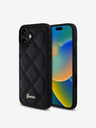 Guess PU Leather Quilted Zadní Kryt pro iPhone 16 Plus Black Etui za telefon