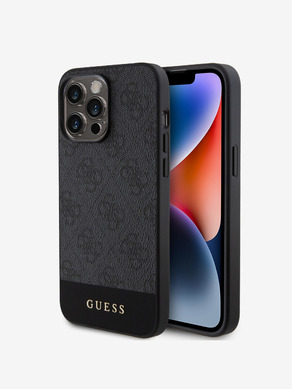 Guess PU 4G Stripe MagSafe Zadní Kryt pro iPhone 15 Pro Max Black Etui za telefon