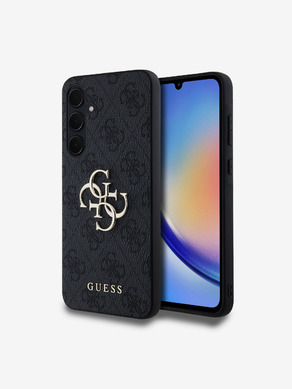 Guess PU 4G Metal Logo Zadní Kryt pro Samsung Galaxy A35 5G Grey Etui za telefon