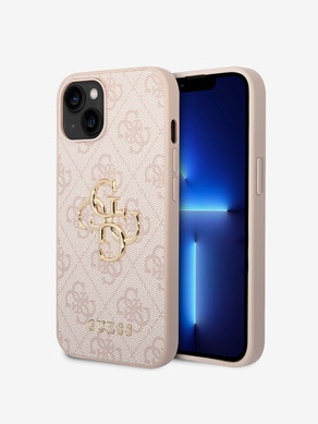 Guess PU 4G Metal Logo iPhone 15 Plus Pink Etui za telefon