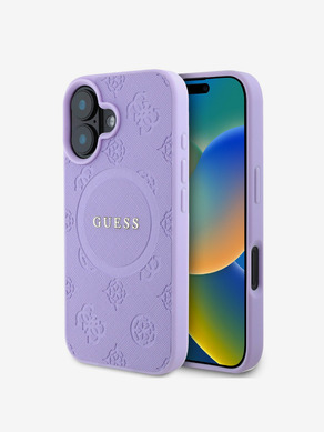 Guess Saffiano Peony Stamp MagSafe Phone 16 Purple Etui za telefon