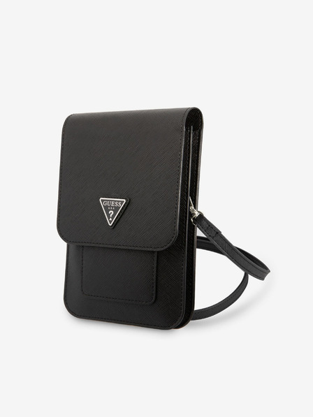 Guess PU Saffiano Triangle Logo Black Torba