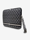 DKNY PU Leather Checkered Pattern and Stripe Notebook 15/16 Black" Etui