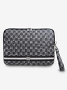 DKNY PU Leather Checkered Pattern and Stripe Notebook 13/14 Black" Etui