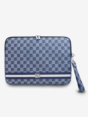 DKNY PU Leather Checkered Pattern and Stripe Notebook 13/14 Blue" Etui