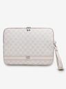 DKNY PU Leather Checkered Pattern and Stripe Notebook 13/14 Pink" Etui