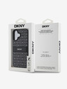 DKNY PU Leather Repeat Pattern Tonal Stripe Zadní Kryt pro iPhone 16 Black Etui za telefon