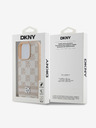 DKNY PU Leather Checkered Pattern and Stripe Zadní Kryt pro iPhone 16 Pro Pink Etui za telefon