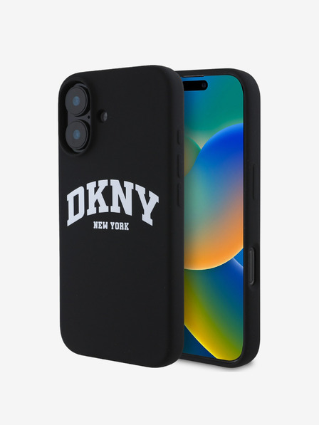 DKNY Liquid Silicone Arch Logo MagSafe Zadní Kryt pro iPhone 16 Black Etui za telefon