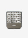 DKNY PU Leather Repeat Pattern Bottom Stripe Zadní Kryt pro Samsung Galaxy Z Flip 6 Brown Etui za telefon