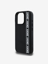 DKNY 3D Rubber Repeat Logo Line Zadní Kryt pro iPhone 16 Pro Black Etui za telefon