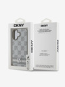 DKNY PU Leather Checkered Pattern and Stripe Zadní Kryt pro iPhone 16 Beige Etui za telefon