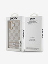 DKNY PU Leather Checkered Pattern and Stripe Zadní Kryt pro iPhone 16 Pink Etui za telefon