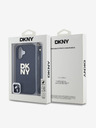 DKNY PU Leather Stack Logo Wrist Strap Zadní Kryt pro iPhone 16 Black Etui za telefon