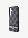 DKNY PU Leather Checkered Pattern and Stripe Samsung Galaxy S24+ Black Etui za telefon