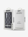 DKNY PU Leather Checkered Pattern and Stripe Samsung Galaxy S24+ Black Etui za telefon